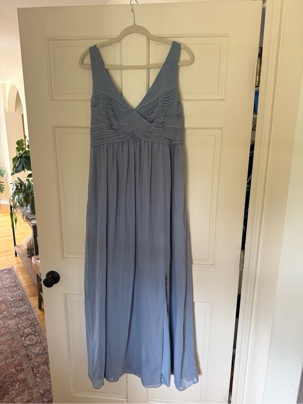 Birdy Grey Powder Blue Chiffon V-Neck Maxi Dress